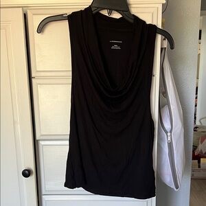NWT Anthropologie Black Drape Neck Tank Top